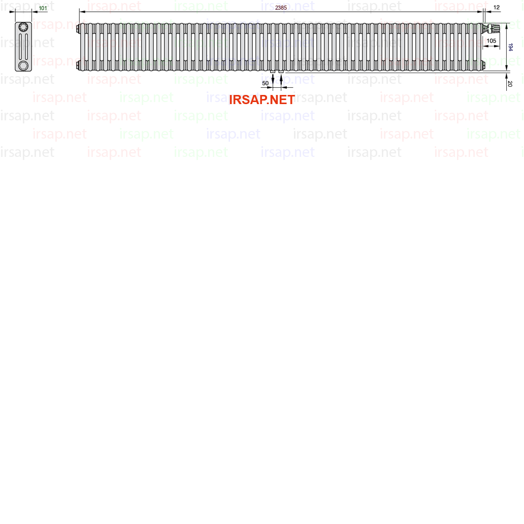 чертеж радиатора Irsap Tesi 30200-5330200-53-52-01